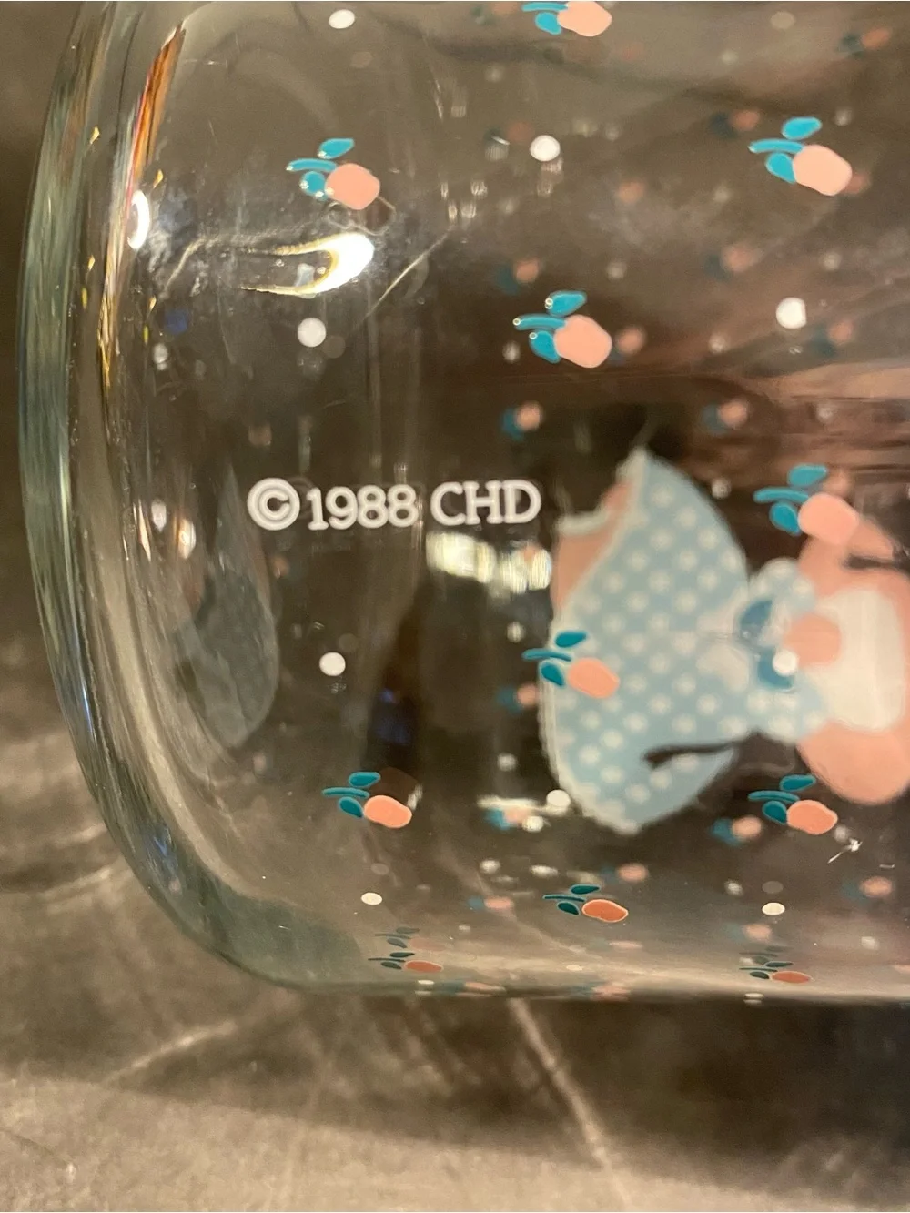 Clear Glass Cookie Jar with Cute Polka Dot Girl